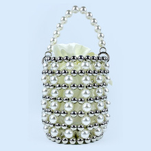 仙女风搭配旗袍裙子包珍珠链条包串珠编织水桶包手提小拎包手机包