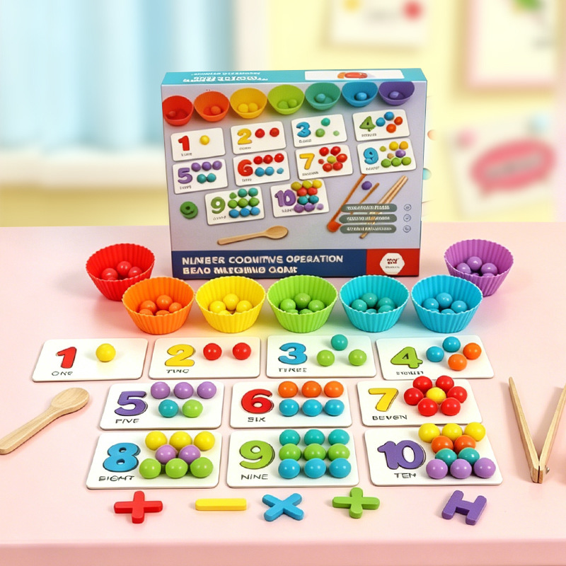 Montessori math learning tools, children's number recognition cards, matching and bead threading activities, fine motor skill training, and educational toys Montessori math learning tools, children's number recognition cards, matching and bead threading activities, fine motor skill training, and educational toys