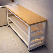 厨房多功能置物架落地切菜桌子工作台多层微波炉锅具收纳架窄边柜