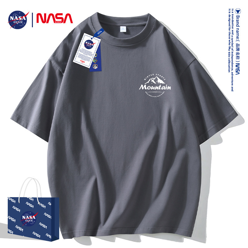 Heavy short-sleeved T-shirt men and women summer fashion brand loose plus size letters student youth half-sleeved T-shirt top