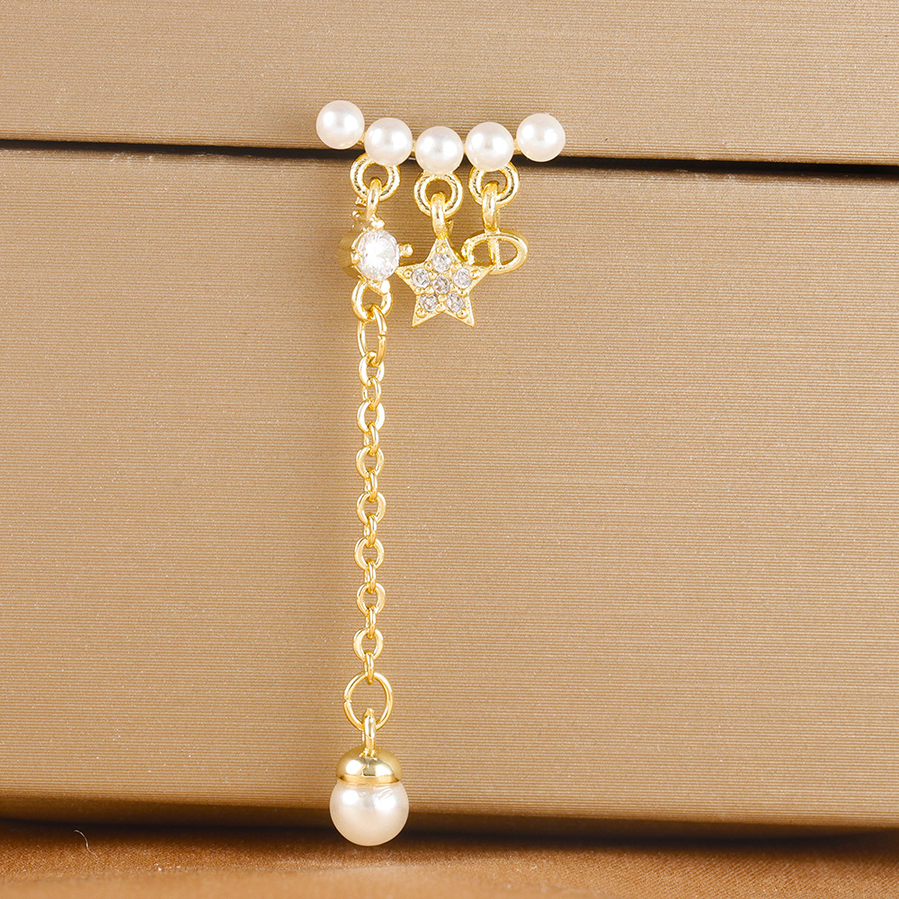 4g Weight 304 Stainless Steel Ear Needle Material Artificial Pearls, Zircon Inlay Material Drop Earrings, Ear Studs Classification 1 Piece Quantity Daily, Street Occasion 304 Stainless Steel Material Geometric Pattern All Seasons Season Women's Gender Plating Design Elegant, Classic Style Style 1 Piece Elegant Classic Style Geometric Bee Plating 304 Stainless Steel Artificial Pearls Zircon Drop Earrings Ear Studs 14
