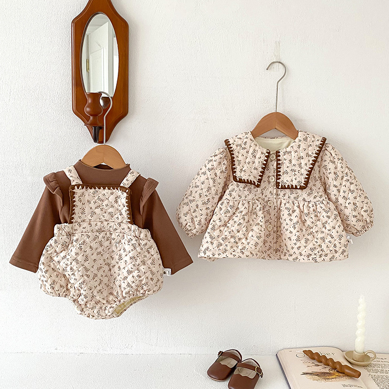 Ensemble en peluche pour bébé, vêtements d'hiver pour nouveau-nés, vêtements d'extérieur pour bébés féminins, manteau de base et ensemble deux pièces de sweat-shirts,_voghion.com