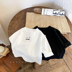 Boys and girls long-sleeved T-shirt baby white inner cotton bottoming shirt children's spring clothing 2023 new style top