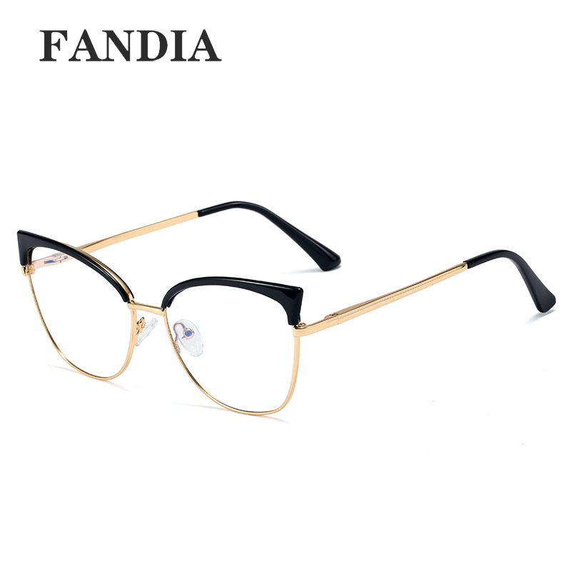 Gafas Metálicas Lisas Europeas y Americanas 95286 para Mujer, Gafas Modernas con Protección Anti-Luz Azul para Comercio Exterior, Aptas para Lentes Graduadas. image 3