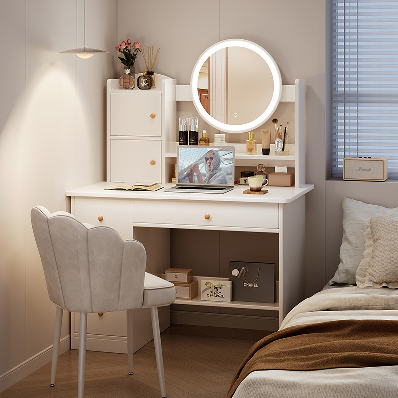 Tocador, dormitorio, hogar, escritorio dos en uno, mesa de maquillaje, mesa de maquillaje de apartamento pequeño simple, gabinete de almacenamiento de espejos