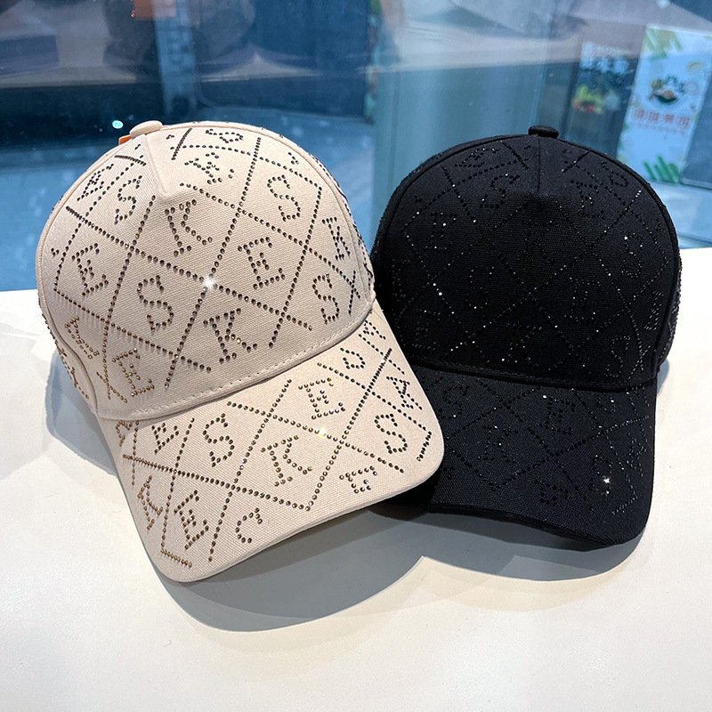 2022 Trendy Rhinestone Baseball Cap Women ins Korean Sunscreen Cap Women's Summer Fashion Sun Hat Women