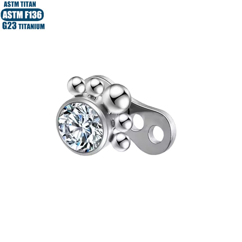 Labret stud lip piercing jewelry styling detail