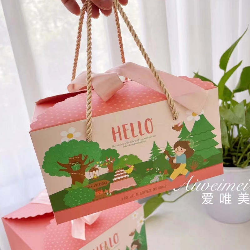 Cumpleaños de bebés de luna llena, 100 días, caja de regalo, caja vacía, caja de dulces de boda portátil, caja de regalo de mano, embalaje de vuelta image 18