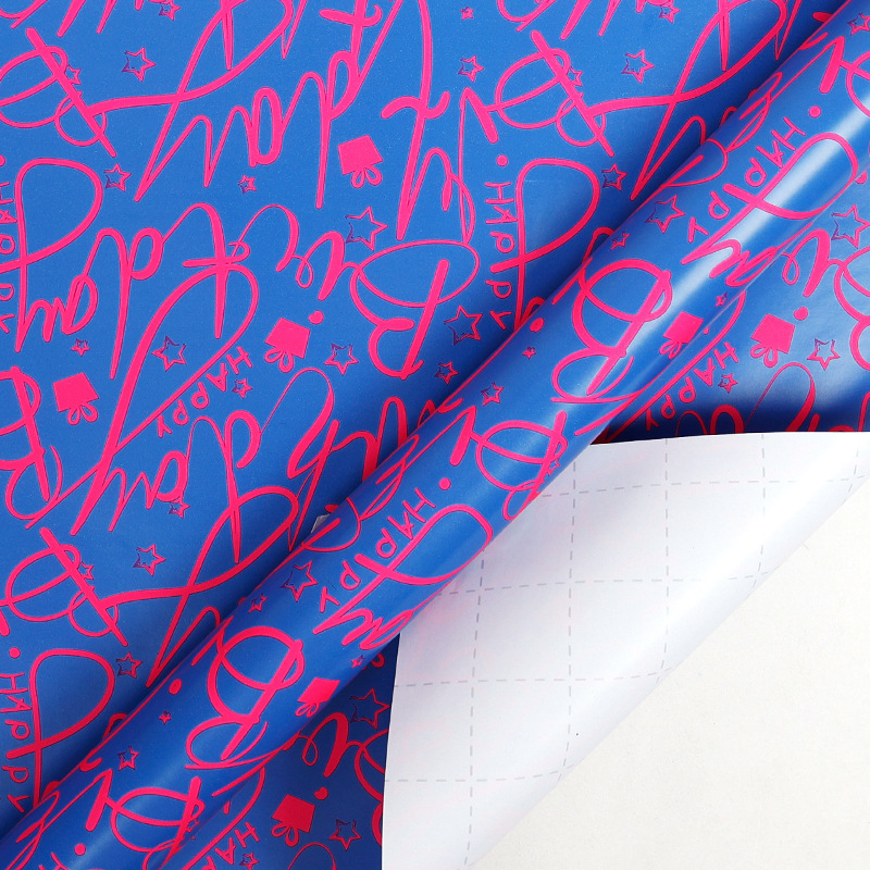 Amazon venta caliente papel de envoltura fluorescente de gran tamaño papel de regalo creativo día de San Valentín papel de embalaje de regalo de cumpleaños para niños