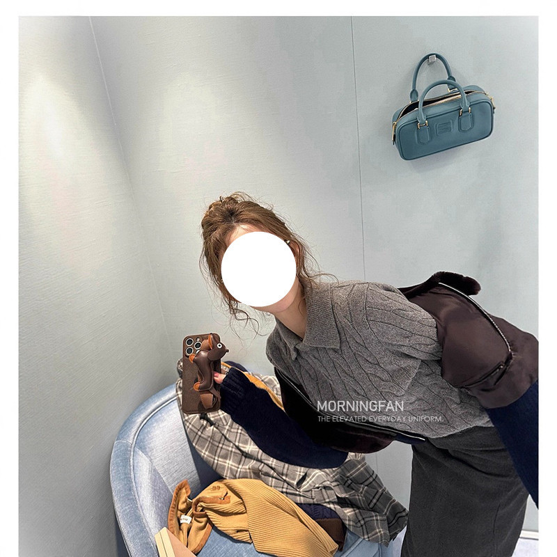 Good Morning Fan Fan Gao Zhi Sensing Xiaoyuan 33 Merino Wool Convertible Stand Collar College Cable Knit Sweater Good Morning Fan Fan Gao Zhi Sensing Xiaoyuan 33 Merino Wool Convertible Stand Collar College Cable Knit Sweater
