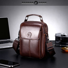 采虹马|设计款男士牛皮包时尚男包单肩斜挎包真皮包小包工厂