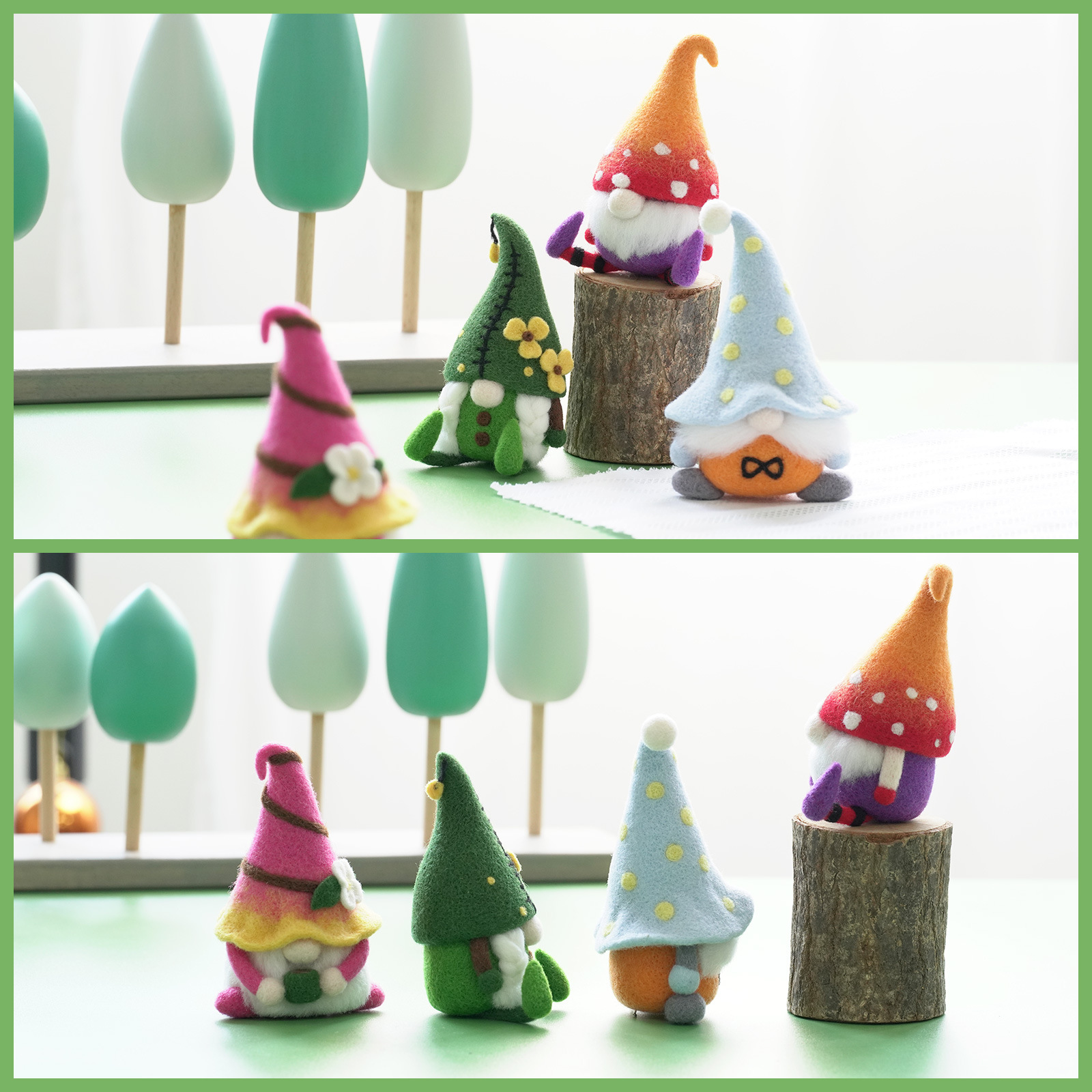 Heem & Gaart nei Wollfilz pochen Spaass DIY Material Package Santa Claus Gesiichtslos Zwergpopp véier Sets Grousshandel_voghion.com