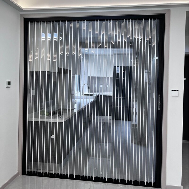 Transparent Acrylic Pc Crystal Panel Folding Door Sliding Invisible Door Retractable Balcony Living Room Bathroom Air Conditioning Partition
