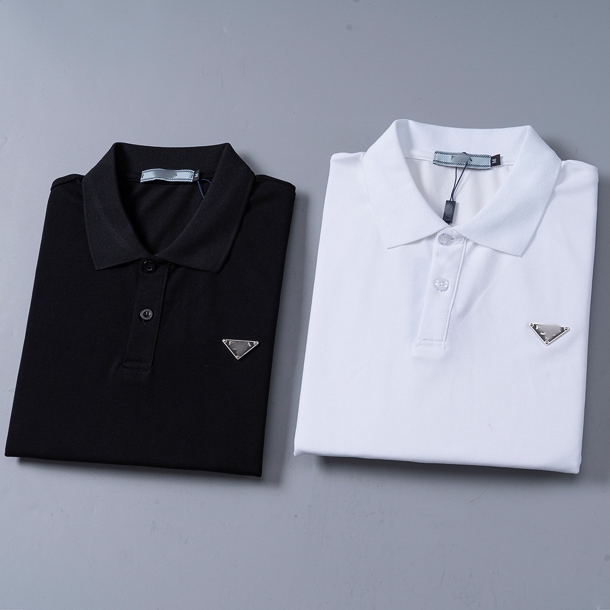 SS25 nueva estación europea de verano de hombre con solapa de algodón de perla de manga corta polo de moda