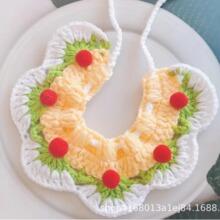 宠物黑白格子项圈猫咪狗狗戴装饰拍照针织纯手工