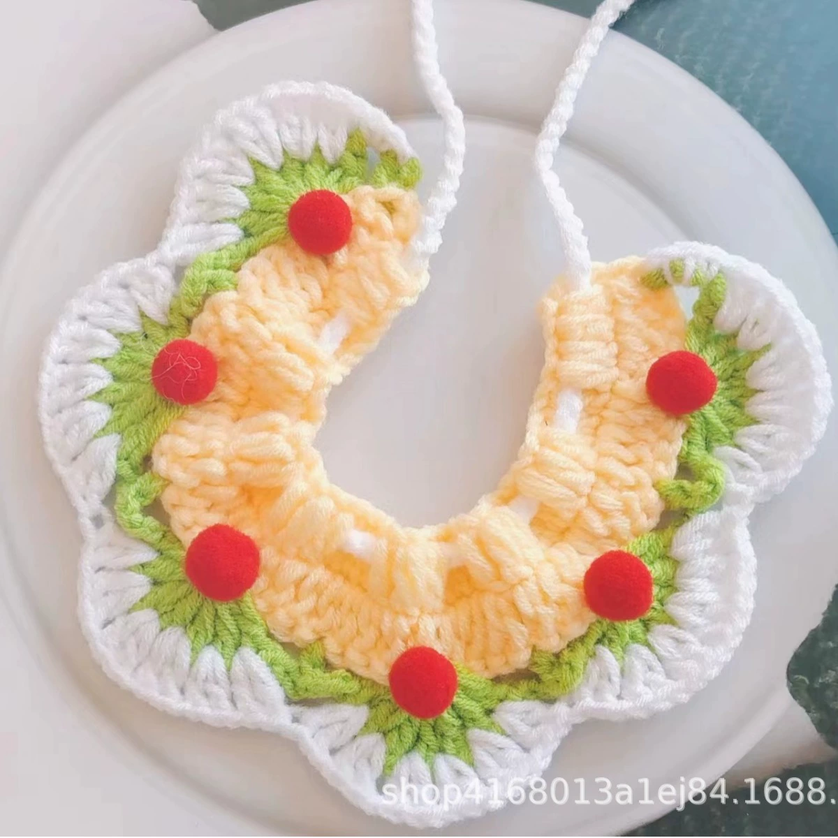 Домашнее животное черно-белый клетчатый Ошейник Кошка Собака в декоративном фото Вязание ручной работы