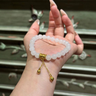 Jin Yu Tang Xinjiang Hetian Jade White Jade Bracelet Authority Identification Straight Hair