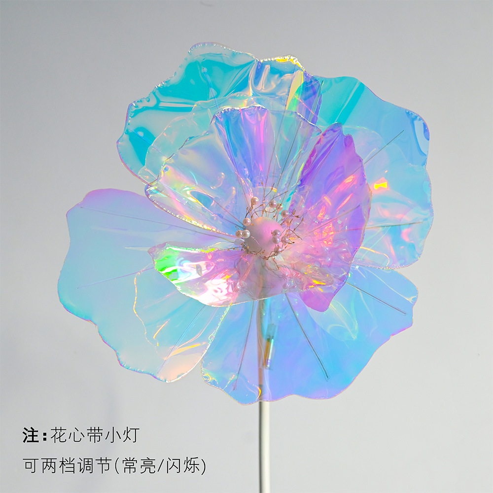 Flores láser flash, tarjetas de perforación de fotos, mariposa, decoración floral, accesorios de decoración de apertura del centro comercial