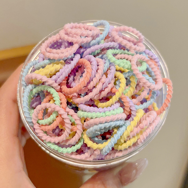 Niños pulgar negro anillo de pelo correa de goma de alta elasticidad bebé atado corda de pelo de correa de pelo de niñas no lastimar adornos de pelo de cabello