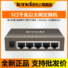 腾达 TEG1005D 五口全千兆 网络交换机防雷 钢壳型监控家用分线器