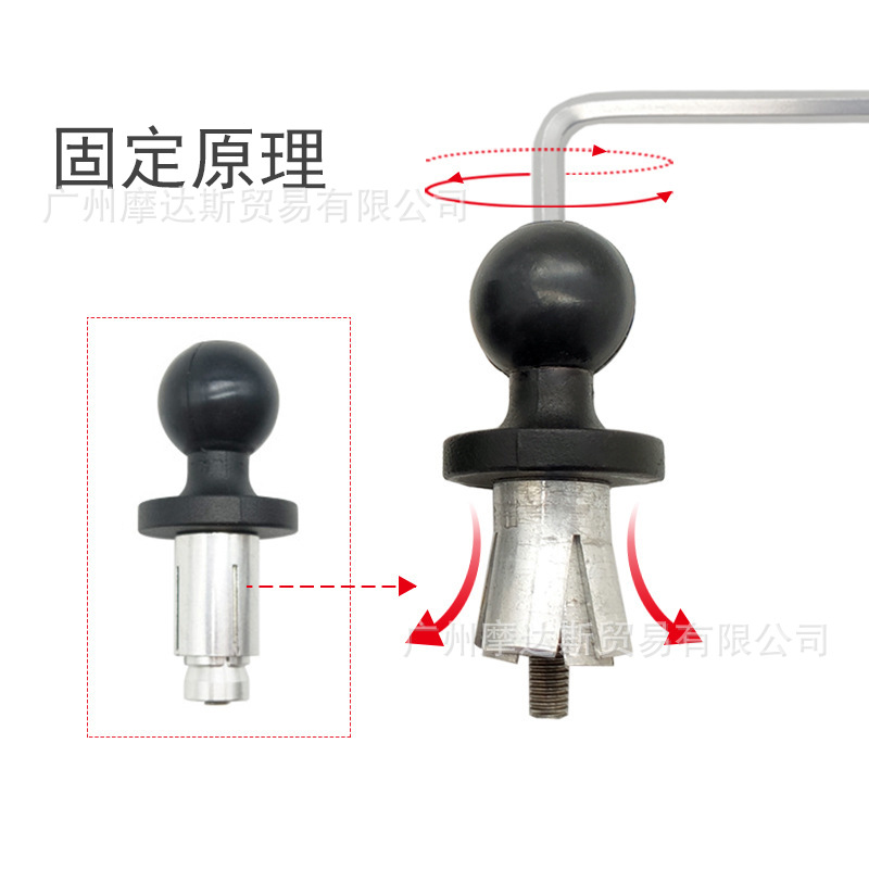 Motocicleta hueco bola cabeza expansión bola base teléfono móvil Cámara soporte manillar superior Junta placa instalación a través del agujero cabeza de bola