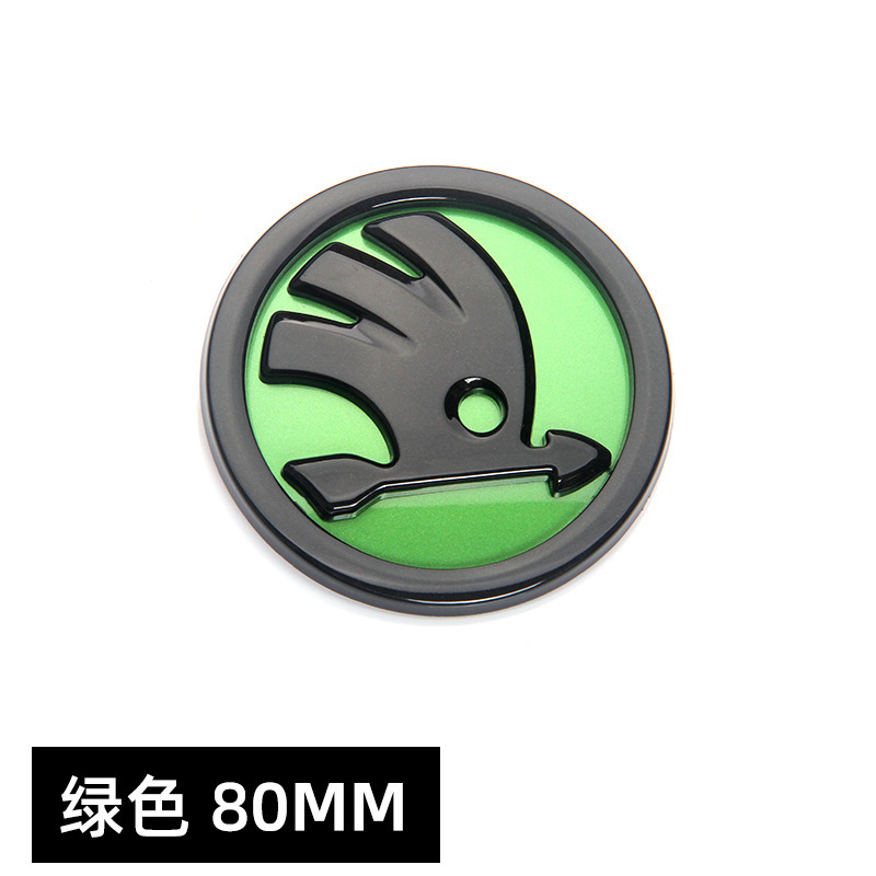 90MM 80MM Adecuado para Skoda Octavia Jingrui Etiqueta delantera y trasera Etiqueta de red media negra Etiqueta de cola ABS