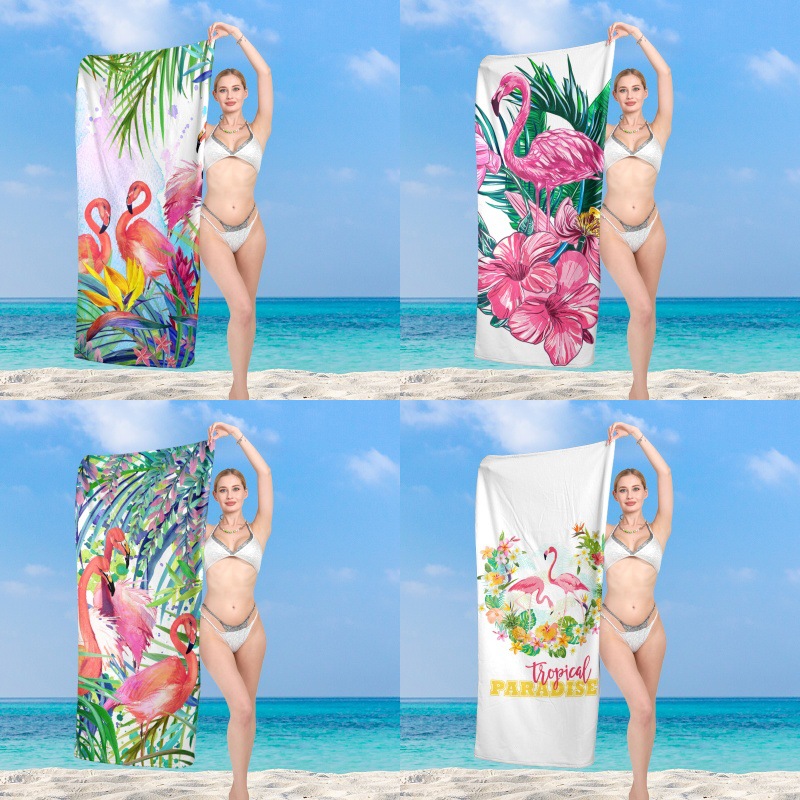 comercio exterior transfronterizo impresión de microfibra natación rápida toalla de playa de secado no mancha de arena absorción de agua toalla de playa suave