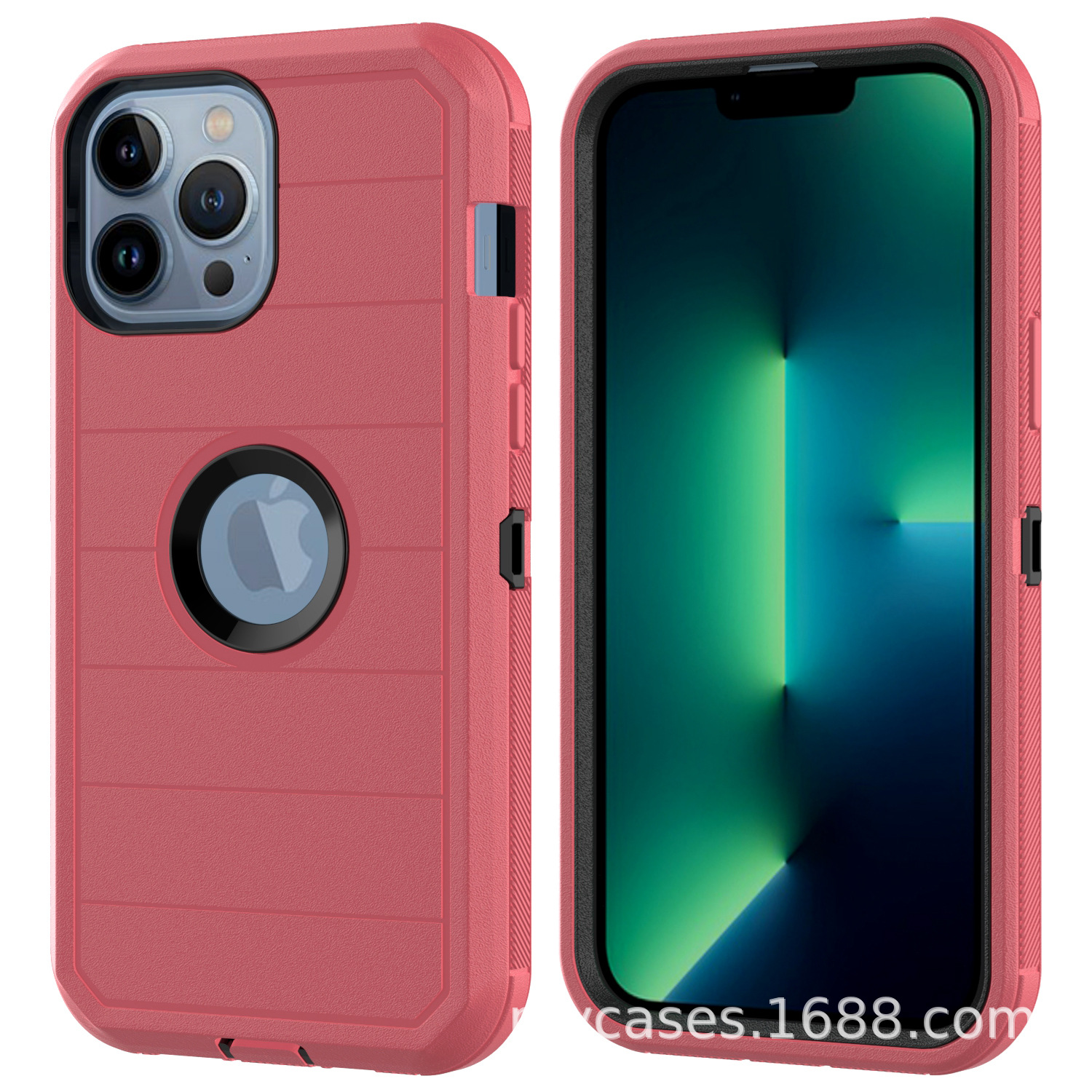 Aplicable a IPHONE 15 tres en uno Carcasa protectora de robot rayado tres en uno con clip trasero