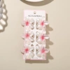 #6 White Pearlescent-Red [Set of 6 with Card] 4cm Plumeria Style