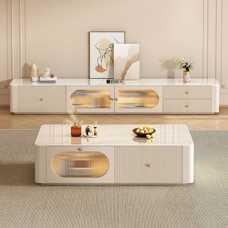 Slate Coffee Table for Living Room 2026 New Model High-End Light Luxury Small Apartment Home Cream Style Simple Tv Cabinet Set