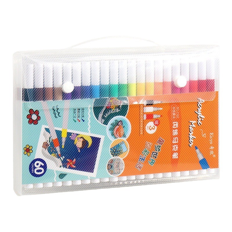 Venta al por mayor traje de marcador acrílico pintura de los niños graffiti de cerámica 60 colores DIY de secado rápido pluma de acuarela impermeable
