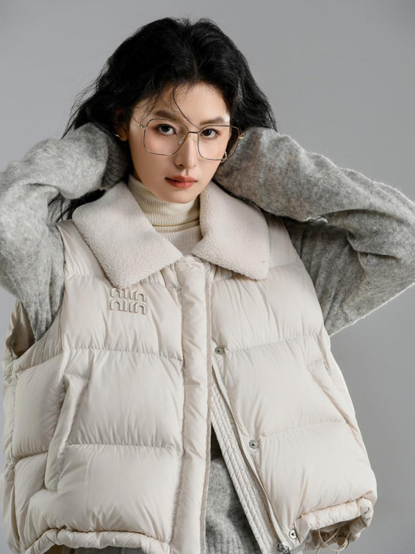 短款马甲女翻领外套秋冬新款羽绒棉马夹女外穿韩版百搭坎肩背心潮|undefined