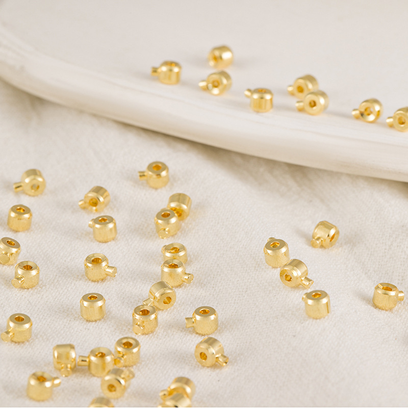 Real gold plated snap button 14K gold color retention pressure cooker positioning buckle clip fishing line closing buckle diy bracelet necklace accessories