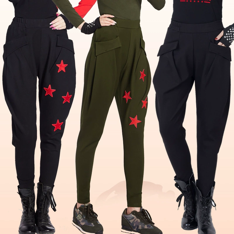 Матросские танцы Весна и лето Новые шаровары Брюки с редиской Одежда для квадратных танцев Костюм для танцевальных выступлений Редис Бриджи