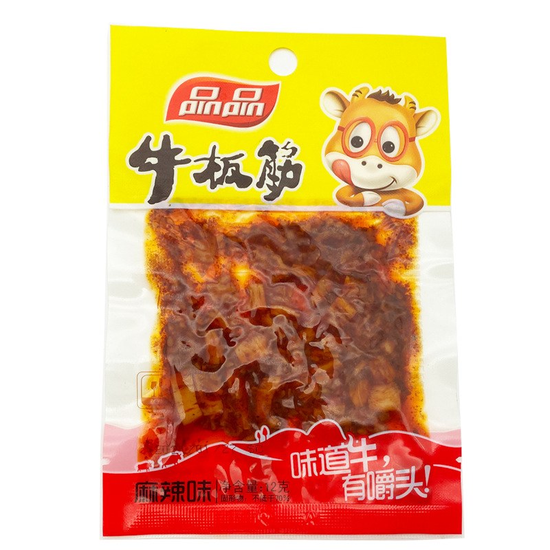 牛板筋12g*60包四川成都麻辣烧烤味牛肉干辣条零食小吃小包装