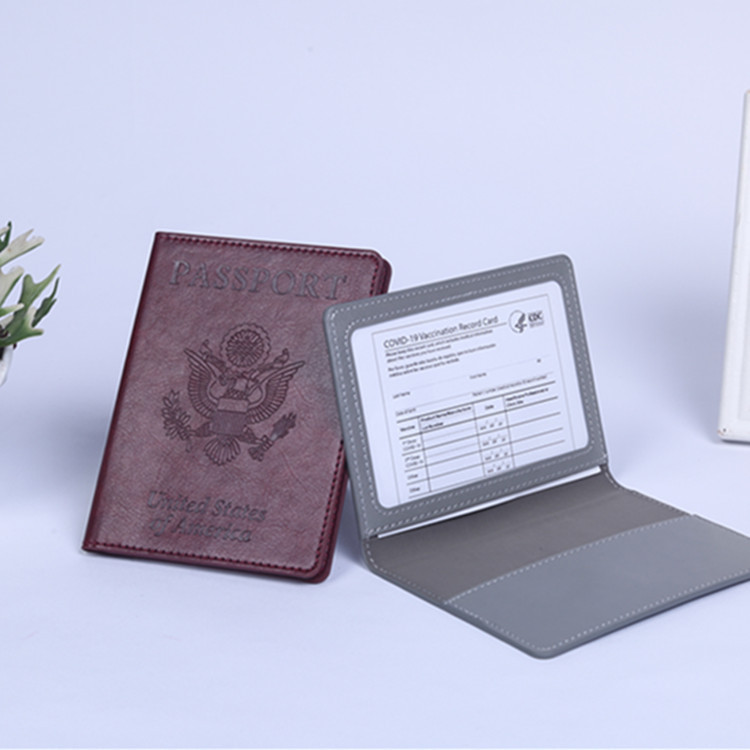 En stock envío gratuito cubierta de pasaporte americano multi-funcional bolsa de pasaporte cubierta de la Tarjeta de pasaporte caja de cuero de almacenamiento integrado pasaporte