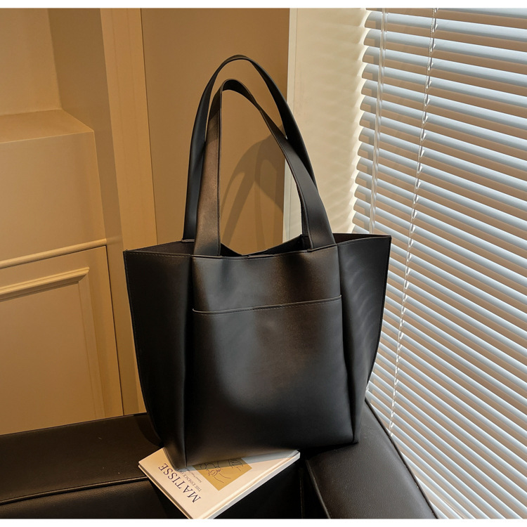 Cross-Border Capacity Commuter Bag 2025 New Fashion Versatile Casual Western Style Tote Bag Korean Style Simple Shoulder Bag