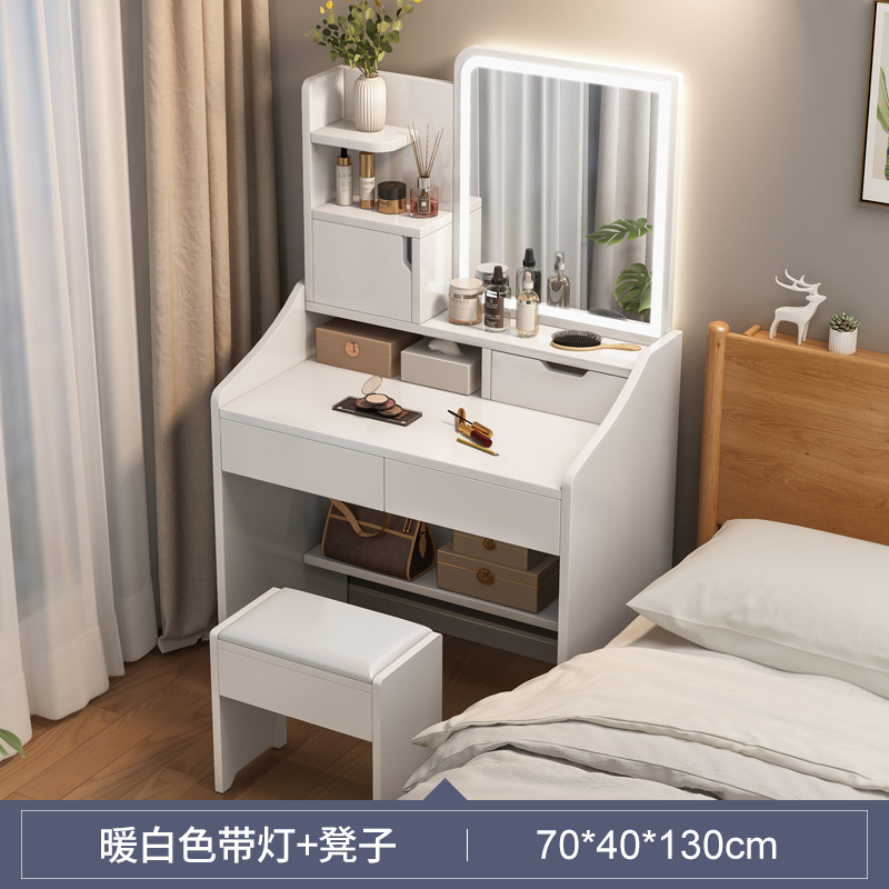 Maquillaje tocador gabinete de almacenamiento integrado ins estilo pequeño tocador dormitorio moderno simple mesita de noche mesa de maquillaje