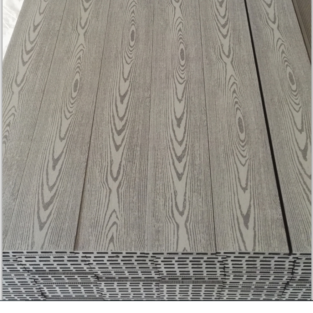 Fábrica de piso de plástico de madera al aire libre agujero cuadrado plástico piso de madera jardín patio al aire libre 145*21 Wharf placa anti-corrosión