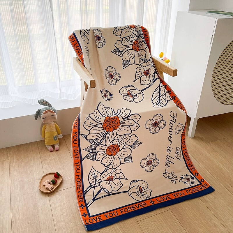 Cross-border five-layer gauze bath towel pure cotton cotton large size household pure cotton absorbent bath towel summer swimming wrap towel