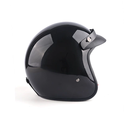 2026 New Model 3C Certified Retro 3/4 Safety Helmet for Motorcycles, Electric Vehicles, Unisex, All-Season Safety Helmet (Motosiklet kaskı (dəbilqə)) - glossy-black-single-helmet-free-w-brown-mirror-hat-brim-face-towel-s