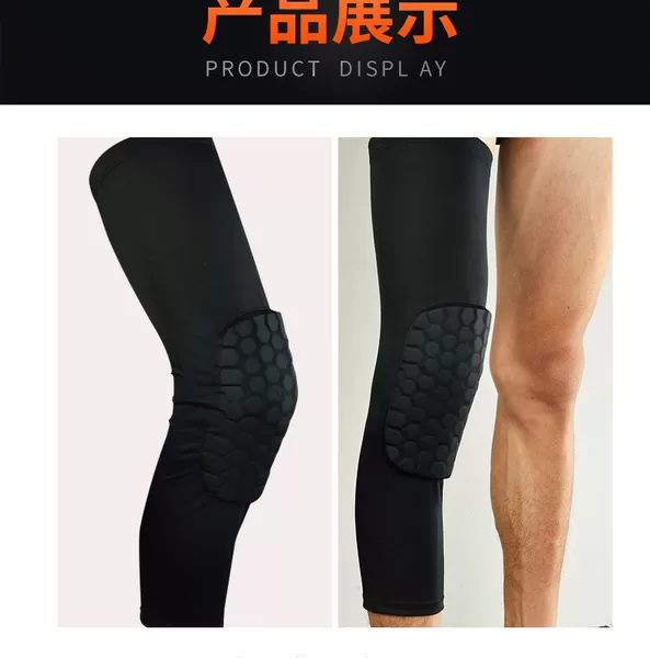 Outdoor sports knee pad length warm non-slip running knee pad basketball honeycomb joint protection knee pad riding protection