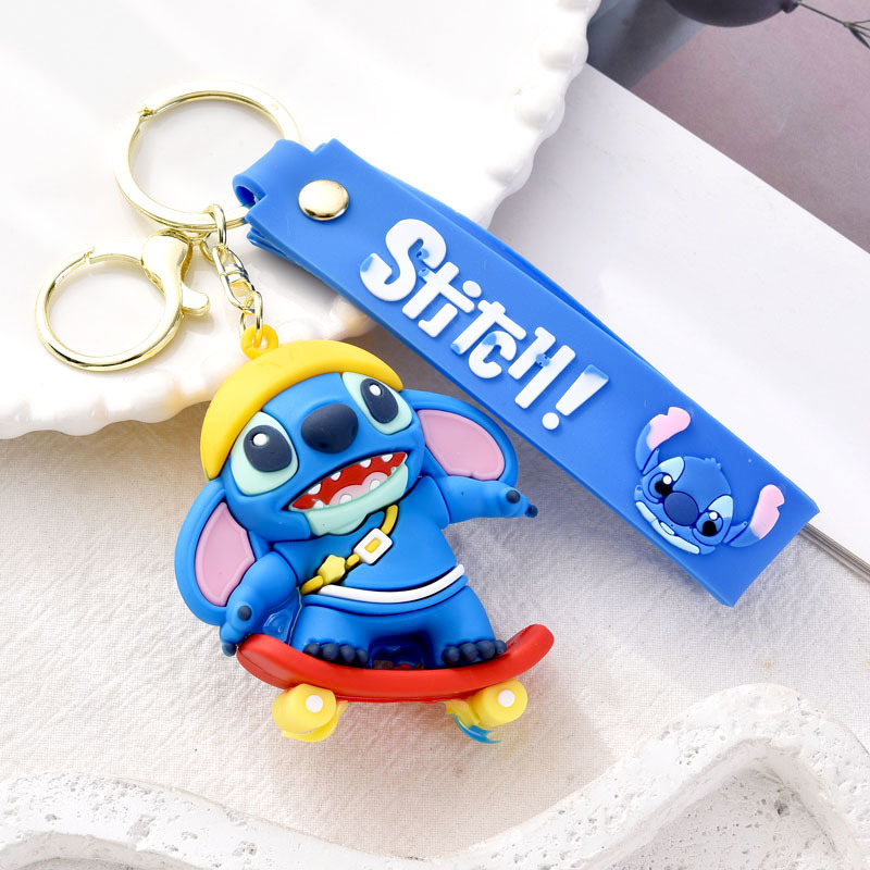 越境特別供給クリエイティブ漫画かわいいステッチキーホルダー pvc 立体ステッチ人形ペンダントペンダントチェーン|undefined
