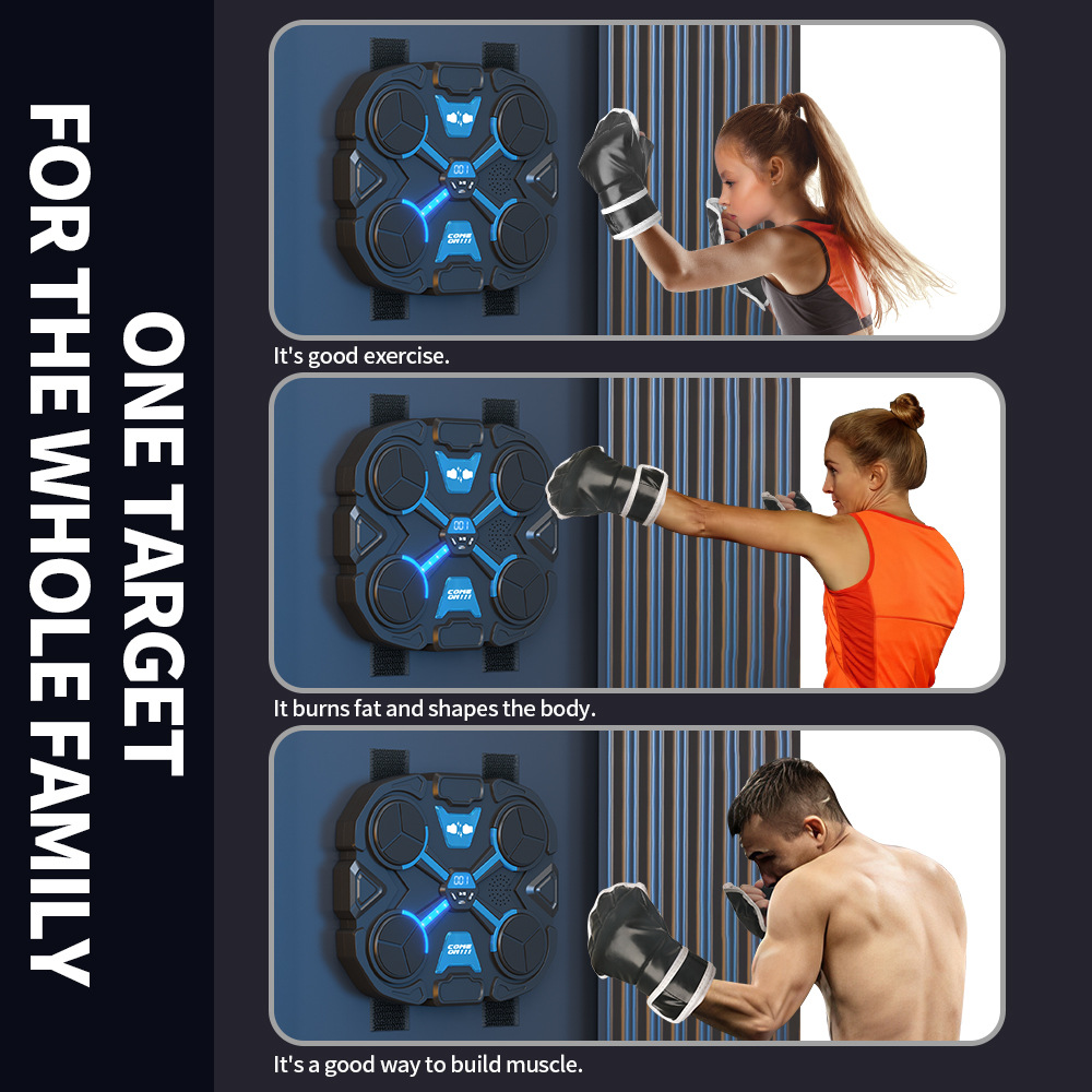 Transfronterizos adultos niños música de boxeo objetivo deportivo fitness entrenamiento de ritmo máquina de boxeo inteligente pared objetivo juguete image 3