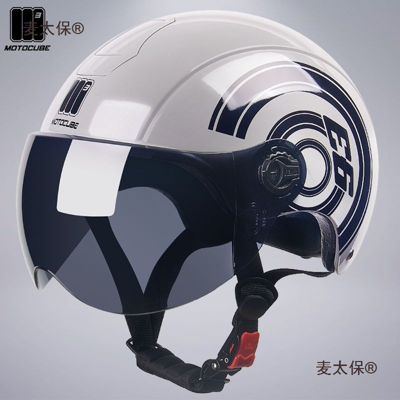 Universal 3C Certified M3 Summer Electric Motorcycle Helmet Women's Sunscreen Safety Helmet (Auto Parts and Accessories) - with-black-tea-short-visor-3c-model-cold-grey-93-flower