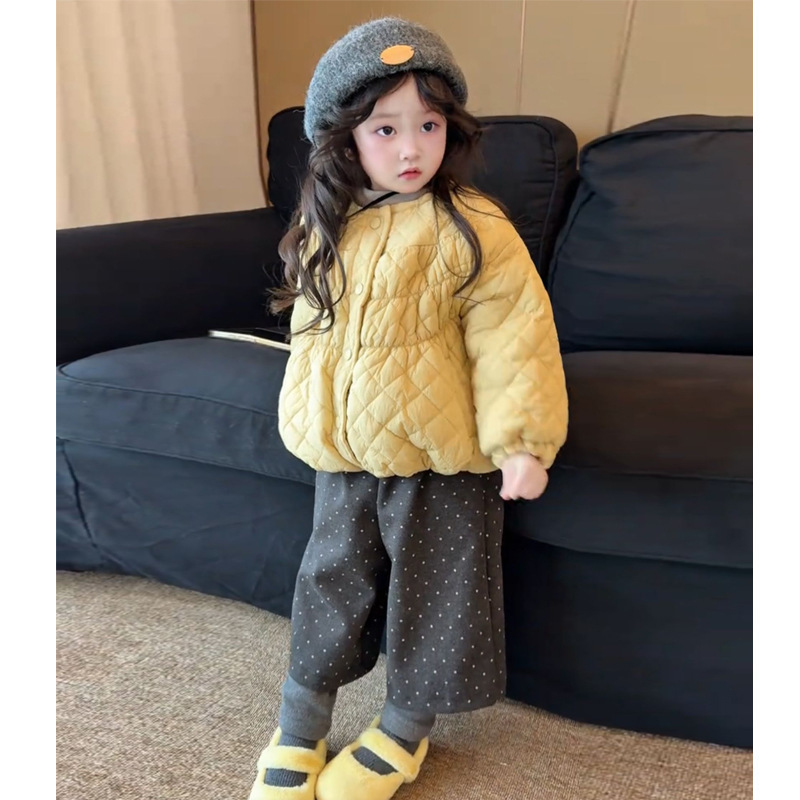 Capa de algodón de niñas 2025, ropa de invierno, nueva chaqueta de algodón para bebés de niñas, ropa de algodón para niños de invierno, chaqueta gruesa, moda