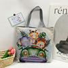 Ethnic retro handheld big cloth bag, one-shoulder bag, ethnic style, with embroidery