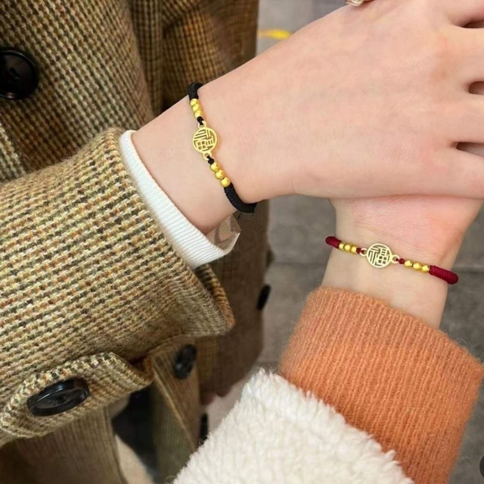 [Clearance] Good Luck and Safety Student Gift for Boyfriend/Girlfriend Commemorative Gift Fortune Pendant Red String Couple Bracelet Pair