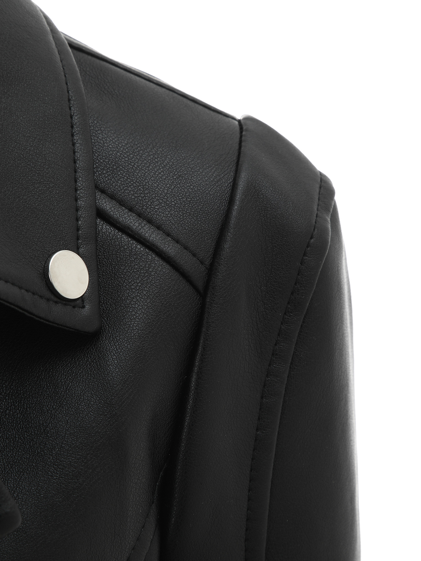 Cross-border women's PU leather jacket European and American motorcycle style lapel waist jacket Women's jacket 5