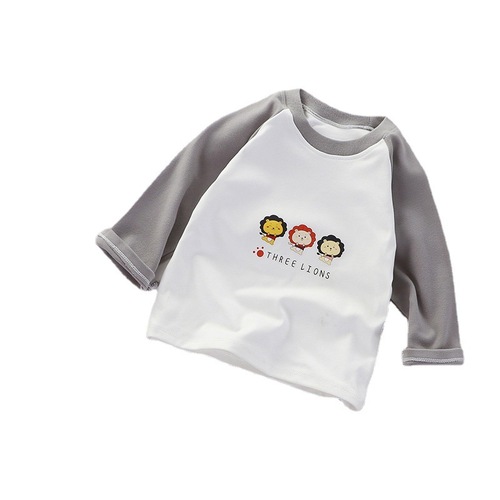 Children's base shirt long sleeve warm autumn winter new men and women children's velvet shoulder top baby single piece top children's clothing